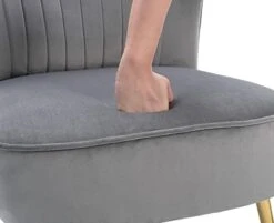 Shunzhi Velvet Accent Chairs Set Of 2 Modern Upholstered Slipper Chairs With Golden Legs Comfy Armless Wingback Side Chairs Corner Chair For Bedroom/Dining Room/Living Room/Office, Grey 19 Shunzhi Velvet Accent Chairs Set Of 2 Modern Upholstered Slipper Chairs With Golden Legs Comfy Armless Wingback Side Chairs Corner Chair For Bedroom/Dining Room/Living Room/Office, Grey -Home Table Chair Store 31PRpYOdpQL