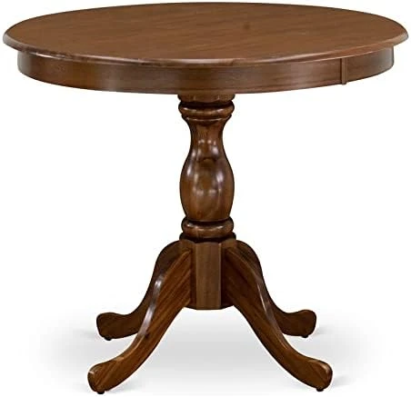 East West Furniture Mid Century Dining AMT-NLW-TP Wood Kitchen Table With Natural Round Tabletop And 36 X 29.5-Linen White Finish 12 East West Furniture Mid Century Dining AMT-NLW-TP Wood Kitchen Table With Natural Round Tabletop And 36 X 29.5-Linen White Finish - Image 10