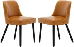 MINCETA Dining Chair,Morden Wood Leg Upholstered Kitchen Chair Set Of 2,PU In Cream White 23 MINCETA Dining Chair,Morden Wood Leg Upholstered Kitchen Chair Set Of 2,PU In Cream White -Home Table Chair Store 31SJjZI81hL. AC