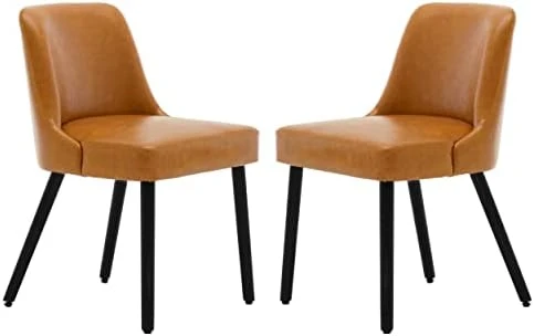 MINCETA Dining Chair,Morden Wood Leg Upholstered Kitchen Chair Set Of 2,PU In Cream White 12 MINCETA Dining Chair,Morden Wood Leg Upholstered Kitchen Chair Set Of 2,PU In Cream White - Image 10