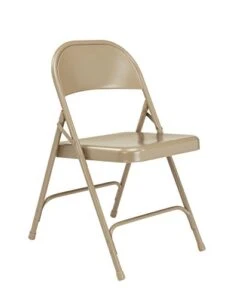 (4 Pack) National Public Seating 50 Series Choice All-Steel Folding Chair, Beige