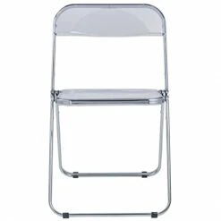 LeisureMod Lawrence Modern Transparent Acrylic Folding Chair With Metal Frame (Clear) -Home Table Chair Store 31SQc7xHkRL