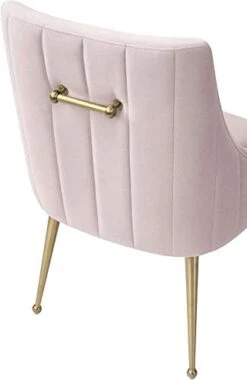 MEXIYA Irina Dining Chair Blush Easy Clean Velvet Upholstered Side Chair With Brushed Gold Leg 15 MEXIYA Irina Dining Chair Blush Easy Clean Velvet Upholstered Side Chair With Brushed Gold Leg -Home Table Chair Store 31ThKPCHWFL