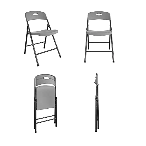 CoscoProducts COSCO Solid Resin Folding Chair, Gray, Pack Of 4 6 CoscoProducts COSCO Solid Resin Folding Chair, Gray, Pack Of 4 - Image 4