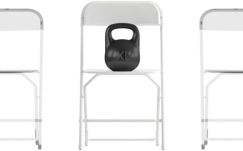Flash Furniture Hercules Series Plastic Folding Chair - White - 10 Pack 650LB Weight Capacity Comfortable Event Chair-Lightweight Folding Chair 8 Flash Furniture Hercules Series Plastic Folding Chair - White - 10 Pack 650LB Weight Capacity Comfortable Event Chair-Lightweight Folding Chair - Image 6