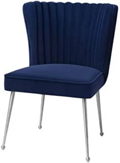 MEXIYA Sansa Dining Chair Modern Light Grey Accent Chair Easy Clean Velvet Upholstered Side Chair With Brushed Gold Legs -Home Table Chair Store 31VYPDX9wAL. AC