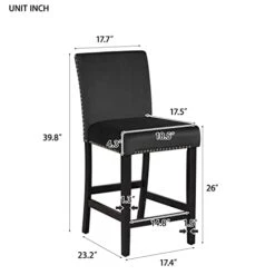 SIYSNKSI 5-Piece Premium Counter Height Dining Table Set, Rectangular Marble Dining Table With 4 Velvet Upholstered-Seat Chairs For Kitchen Living Room Furniture (Black + MDF + 40" X 40") -Home Table Chair Store 31VxnnBWkrL