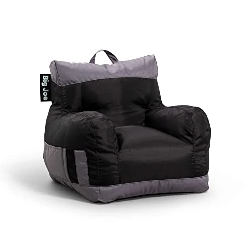 Big Joe Dorm Bean Bag Chair With Drink Holder And Pocket, Two Tone Black Smartmax, 3ft 3 Big Joe Dorm Bean Bag Chair With Drink Holder And Pocket, Two Tone Black Smartmax, 3ft