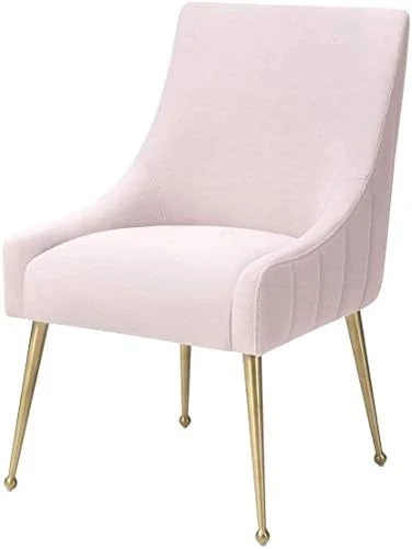MEXIYA Irina Dining Chair Blush Easy Clean Velvet Upholstered Side Chair With Brushed Gold Leg 11 MEXIYA Irina Dining Chair Blush Easy Clean Velvet Upholstered Side Chair With Brushed Gold Leg - Image 9