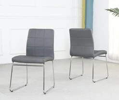 SICOTAS 5 Pieces Dining Table Set For 4 - Round Kitchen Table And 4 Chairs, Glass Dining Room Table With Faux Leather Dining Chairs, Small Compact Dining Set For Apartment Or Small Spaces,Grey -Home Table Chair Store 31Z7nXkuLKL