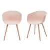 Amazon Brand - Rivet Alva Modern Curved-Back Plastic Dining Chair, Set Of 2, 23.2"W, Nude Pink -Home Table Chair Store 31ZZZEaweFL