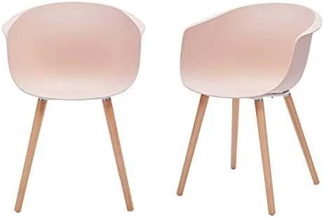 Amazon Brand - Rivet Alva Modern Curved-Back Plastic Dining Chair, Set Of 2, 23.2"W, Nude Pink 8 Amazon Brand - Rivet Alva Modern Curved-Back Plastic Dining Chair, Set Of 2, 23.2"W, Nude Pink - Image 6