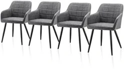 TUKAILAi Modern Dining Chairs Set Of 2, PU Leather Upholstered Accent Arm Chair With Padded Seat, Armrest & Backrest, Occasional Armchair For Leisure Lounge Guest Reception (Brown) 23 TUKAILAi Modern Dining Chairs Set Of 2, PU Leather Upholstered Accent Arm Chair With Padded Seat, Armrest & Backrest, Occasional Armchair For Leisure Lounge Guest Reception (Brown) -Home Table Chair Store 31aNT7YOvgL. AC