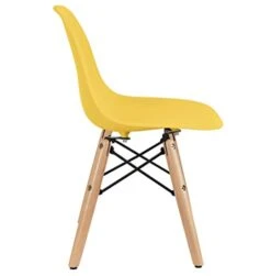 2xhome Set Of 2 Kids Size Plastic Toddler Chairs With Natural Wooden Dowel Legs, Yellow -Home Table Chair Store 31bK0DHycOL