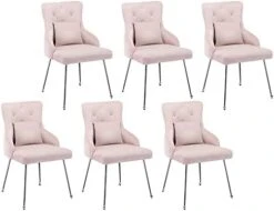 UDAX Velvet Dining Chair, Upholstered Vanity Chair With Tufted Back And Metal Legs, Mistyrose Pink -Home Table Chair Store 31bRreylUBL. AC