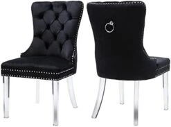 Civama Dining Chairs Set Of 6, Velvet Nikki Collection Dining Room Chair Upholstered Modern Luxury Tufted With Nailhead Trim Back Pull Ring Solid Wooden Legs, Beige 26 Civama Dining Chairs Set Of 6, Velvet Nikki Collection Dining Room Chair Upholstered Modern Luxury Tufted With Nailhead Trim Back Pull Ring Solid Wooden Legs, Beige -Home Table Chair Store 31bSpVMO2gL. AC