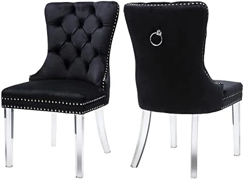 Civama Dining Chairs Set Of 6, Velvet Nikki Collection Dining Room Chair Upholstered Modern Luxury Tufted With Nailhead Trim Back Pull Ring Solid Wooden Legs, Beige 12 Civama Dining Chairs Set Of 6, Velvet Nikki Collection Dining Room Chair Upholstered Modern Luxury Tufted With Nailhead Trim Back Pull Ring Solid Wooden Legs, Beige - Image 10