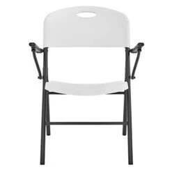 Living And More Plastic Folding Chair With Armrest, Light Weight Folding Chair, 350 Pound Capacity, White, 4pc Pack 12 Living And More Plastic Folding Chair With Armrest, Light Weight Folding Chair, 350 Pound Capacity, White, 4pc Pack -Home Table Chair Store 31cnR1lqWaL