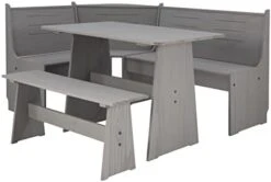 Linon Home Decor Products Grey Corner Dining Set By Linon Leyton Nook 15 Linon Home Decor Products Grey Corner Dining Set By Linon Leyton Nook -Home Table Chair Store 31cxKoruEkL. AC