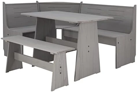 Linon Home Decor Products Grey Corner Dining Set By Linon Leyton Nook 8 Linon Home Decor Products Grey Corner Dining Set By Linon Leyton Nook - Image 6