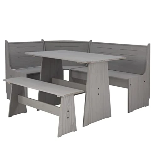 Linon Home Decor Products Grey Corner Dining Set By Linon Leyton Nook 3 Linon Home Decor Products Grey Corner Dining Set By Linon Leyton Nook