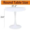 White Tulip Table,31.5" Modern Round Dining Table White Pedestal Table Kitchen Table Bistro Table Round Drop Leaf Table For Dining Room,Living Room(White) -Home Table Chair Store 31dWVGYVQeL