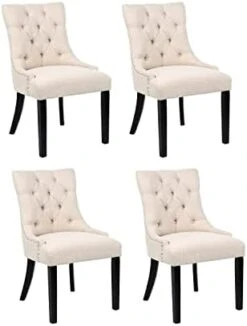 Seasonfall Dining Room Chairs Set Of 6 Button Tufted Parsons Accent Armless Modern 6 Pack HG3294-List HG3294-List -Home Table Chair Store 31fenG7AkSL. AC