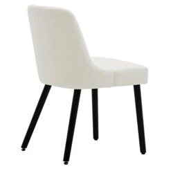 MINCETA Dining Chair,Morden Wood Leg Upholstered Kitchen Chair Set Of 2,PU In Cream White 18 MINCETA Dining Chair,Morden Wood Leg Upholstered Kitchen Chair Set Of 2,PU In Cream White -Home Table Chair Store 31foWP0gRbL