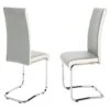 STYLIFING 2pcs Dining Chairs Armless Dining Room Chairs Set Of 2 Kitchen Chairs PU Faux Leather Upholstered Seat And Metal Chrome Legs Side Chairs With High Back Modern Grey With White -Home Table Chair Store 31hhyG3KoXL