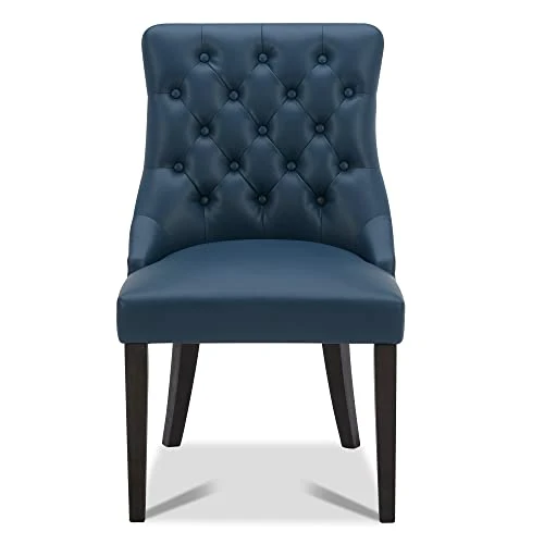 CHITA Farmhouse Tufted Dining Chairs, Modern Upholstered Chairs, High Back Dining Room Chairs Set Of 2,Blue 4 CHITA Farmhouse Tufted Dining Chairs, Modern Upholstered Chairs, High Back Dining Room Chairs Set Of 2,Blue - Image 2