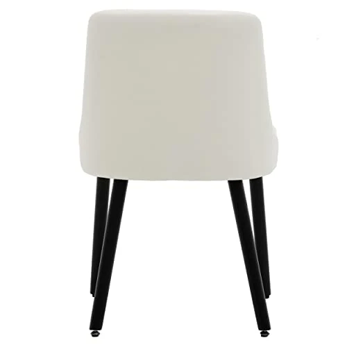 MINCETA Dining Chair,Morden Wood Leg Upholstered Kitchen Chair Set Of 2,PU In Cream White 8 MINCETA Dining Chair,Morden Wood Leg Upholstered Kitchen Chair Set Of 2,PU In Cream White - Image 6