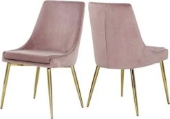 Meridian Furniture Karina Collection Modern | Contemporary Velvet Upholstered Dining Chair With Sturdy Metal Legs, Set Of 2, 19.5" W X 21.5" D X 33.5" H, Navy -Home Table Chair Store 31iT1bGCJL. AC