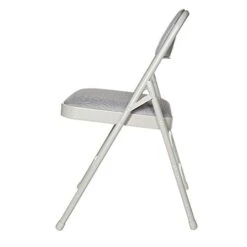 OEF Furnishings Premium Fabric Upholstered Steel Folding Chairs, 4 Pack, Grey -Home Table Chair Store 31j9Da6lUrL