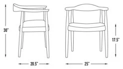 Laura Davidson Furniture Hans Wegner Replica Kennedy Arm Chair, Mid Century Modern Kitchen & Dining Chair With Arm Rest, Ash Wood, Walnut And Italian Leather 12 Laura Davidson Furniture Hans Wegner Replica Kennedy Arm Chair, Mid Century Modern Kitchen & Dining Chair With Arm Rest, Ash Wood, Walnut And Italian Leather -Home Table Chair Store 31jIyiR9IxL