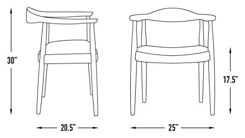 Laura Davidson Furniture Hans Wegner Replica Kennedy Arm Chair, Mid Century Modern Kitchen & Dining Chair With Arm Rest, Ash Wood, Walnut And Italian Leather 5 Laura Davidson Furniture Hans Wegner Replica Kennedy Arm Chair, Mid Century Modern Kitchen & Dining Chair With Arm Rest, Ash Wood, Walnut And Italian Leather - Image 3