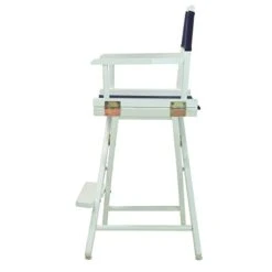 Casual Home 24" Director's Chair White Frame With Navy Canvas, Counter Height -Home Table Chair Store 31jvHvSa6PL