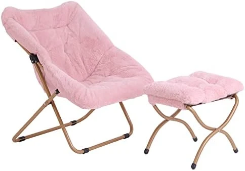 Tiita Saucer Chair, Soft Faux Fur Oversized Folding Accent Chair, Soft Furry Lounge Lazy Chair, Metal Frame Moon Chair For Bedroom, Living Room, Dorm Rooms, Garden And Courtyard 14 Tiita Saucer Chair, Soft Faux Fur Oversized Folding Accent Chair, Soft Furry Lounge Lazy Chair, Metal Frame Moon Chair For Bedroom, Living Room, Dorm Rooms, Garden And Courtyard - Image 12