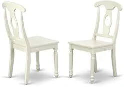 East West Furniture KEC-WHI-W Dining Chairs, Wood Seat -Home Table Chair Store 31sG8MatRFL. AC