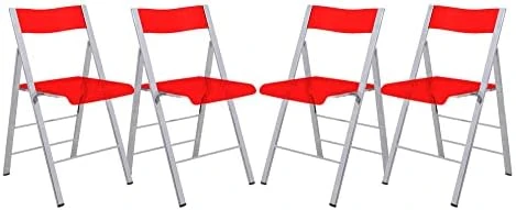 LeisureMod Milden Modern Acrylic Folding Chairs, Set Of 4 (Blue) 7 LeisureMod Milden Modern Acrylic Folding Chairs, Set Of 4 (Blue) - Image 5