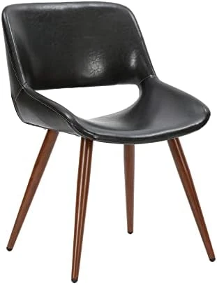 Porthos Home Shane Armless Dining Chair, Water And Stain Resistant PU Leather Upholstery, Metal Legs With Wood Finish 7 Porthos Home Shane Armless Dining Chair, Water And Stain Resistant PU Leather Upholstery, Metal Legs With Wood Finish - Image 5