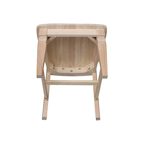 International Concepts Java Chair With Solid Wood Seat, Unfinished 5 International Concepts Java Chair With Solid Wood Seat, Unfinished - Image 3