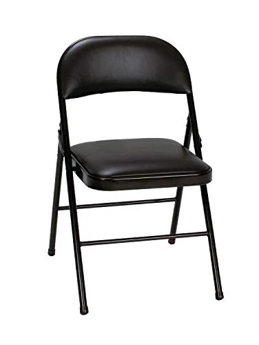 Cosco Vinyl 4-Pack Folding Chair, Black & Cosco Deluxe 6 Foot X 30 Inch Fold-in-Half Blow Molded Folding Table, Black 5 Cosco Vinyl 4-Pack Folding Chair, Black & Cosco Deluxe 6 Foot X 30 Inch Fold-in-Half Blow Molded Folding Table, Black - Image 3