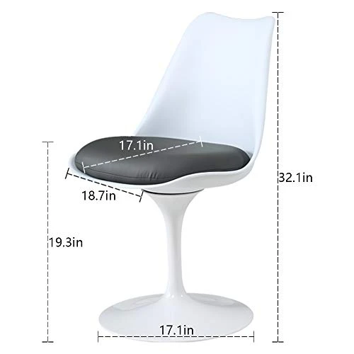 Bacyion Swivel Dining Chair Set For 2 - Mid-Century Modern Dining Room Chairs Pedestal Leisure Chairs, White Kitchen Chairs Set Of 2 Pieces (Highclass Grey) 7 Bacyion Swivel Dining Chair Set For 2 - Mid-Century Modern Dining Room Chairs Pedestal Leisure Chairs, White Kitchen Chairs Set Of 2 Pieces (Highclass Grey) - Image 5