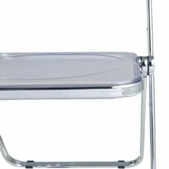 LeisureMod Lawrence Modern Transparent Acrylic Folding Chair With Metal Frame (Clear) -Home Table Chair Store 31v6sGyfmUL