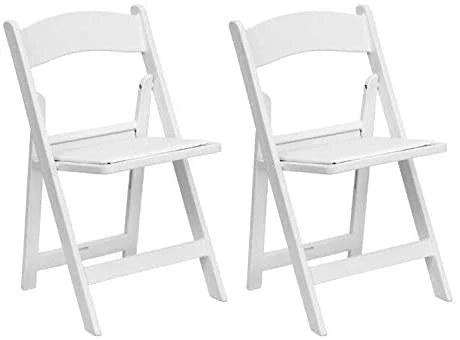 TentandTable White Resin Stackable Folding Chairs | 2 Pack | Heavy Duty | 300-Pound Capacity | For Banquets, Weddings, And Events 3 TentandTable White Resin Stackable Folding Chairs | 2 Pack | Heavy Duty | 300-Pound Capacity | For Banquets, Weddings, And Events