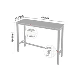 Coral Flower Kitchen Table, Heavy Duty Metal Frame, Industrial Style, For Living, Dining Room, Rustic Brown. -Home Table Chair Store 31vywW7tYXS