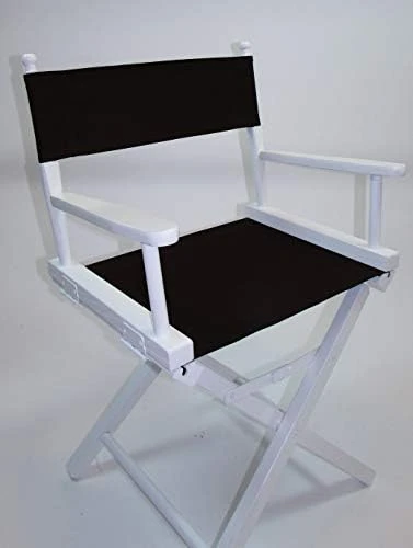 Gold Medal Contemporary 18" Table Height White Frame Directors Chair With Sunbrella Cover Set - Marine Blue 5 Gold Medal Contemporary 18" Table Height White Frame Directors Chair With Sunbrella Cover Set - Marine Blue - Image 3