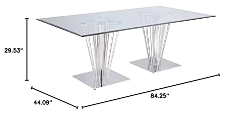 Milan Fiona Dining Table, Silver 5 Milan Fiona Dining Table, Silver - Image 3