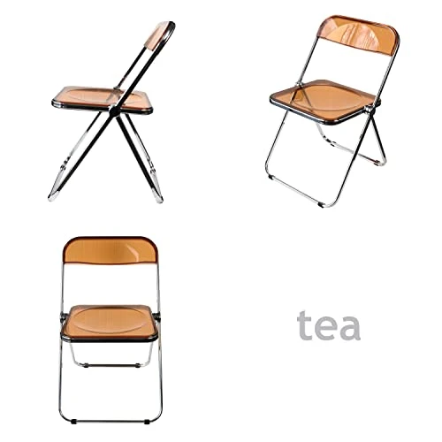 Inspirer Studio Contemporary Bauhaus Style Transparent Folding Chair (Tea) 6 Inspirer Studio Contemporary Bauhaus Style Transparent Folding Chair (Tea) - Image 4