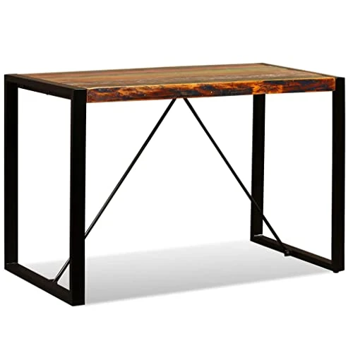 VidaXL Dining Table Solid Reclaimed Wood Vintage 47.2" Kitchen Dining Room 4 VidaXL Dining Table Solid Reclaimed Wood Vintage 47.2" Kitchen Dining Room - Image 2